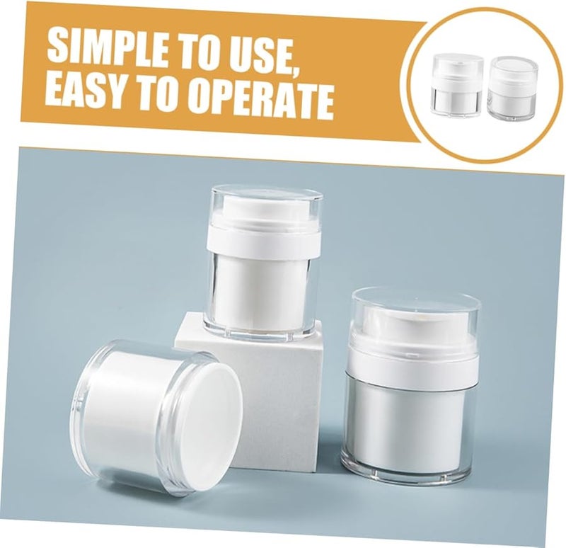 SAFIGLE 2pcs 30ml Airless Dispenser Bottles Travel Refillable Cream Containers - Image 3